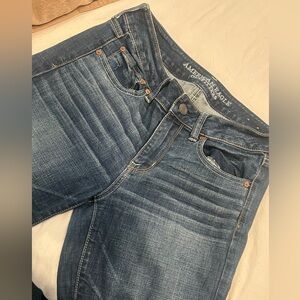 American Eagle Outfitters Men's Dark Blue Relaxed Jeans